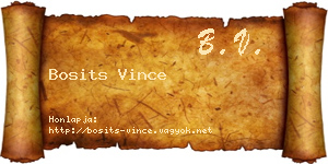 Bosits Vince névjegykártya